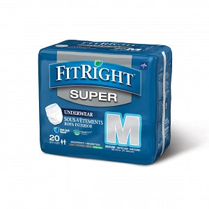 Medline FitRight Super Adult Incontinence Underwear - FitRight Super Protective Underwear, Size M, for Waist Size 28"-40" - FIT33005A