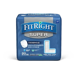 Medline FitRight Super Adult Incontinence Underwear - FitRight Super Protective Underwear, Size L, for Waist Size 40"-56" - FIT33505A