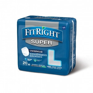 Medline FitRight Super Adult Incontinence Underwear - FitRight Super Protective Underwear, Size L, for Waist Size 40"-56" - FIT33505A