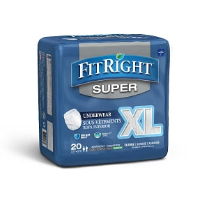 Medline FitRight Super Adult Incontinence Underwear - FitRight Super Protective Underwear, Size XL, for Waist Size 56"-68" - FIT33600A