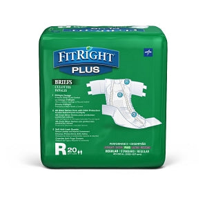 Medline FitRight Plus Incontinence Briefs - FitRight Plus Adult Incontinence Briefs, Size Regular, for Waist Size 40"-50" - FITPLUSRG