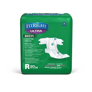 Medline FitRight Ultra Incontinence Briefs - FitRight Ultra Adult Incontinence Briefs, Size Regular, for Waist Size 40"-50" - FITULTRARG