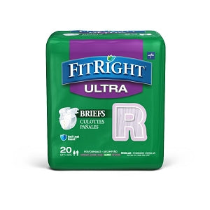 Medline FitRight Ultra Incontinence Briefs - FitRight Ultra Adult Incontinence Briefs, Size Regular, for Waist Size 40"-50" - FITULTRARG