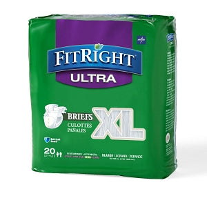 Medline FitRight Ultra Incontinence Briefs - FitRight Ultra Adult Incontinence Briefs, Size XL, for Waist Size 57"-66" - FITULTRAXLG