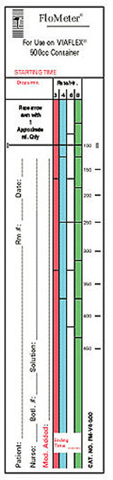 Flo-Meter Iv Label Compatible With 1000 Ml Baxter/Viaflex Paper Removable 1 1/2" X 10 1/2" White 1000 Per Box