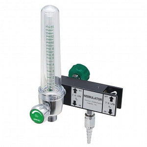 Genstar Technologies Nebulator Oxygen Flowmeters - Genstar Nebulator Oxygen Block, Aluminum, DISS Nut and Nipple Adapter, 15 L - FM197A-15L-FB07-DH