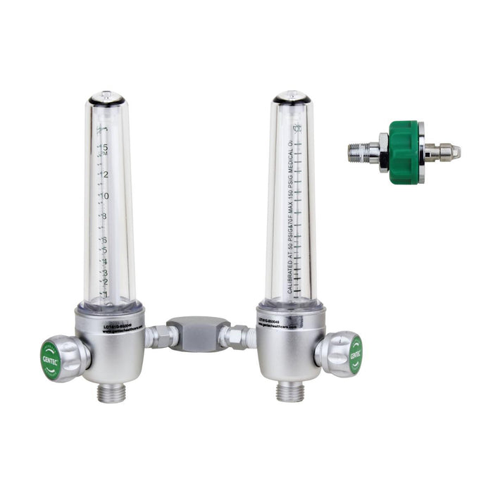 Aluminum Dual Oxygen Flowmeters