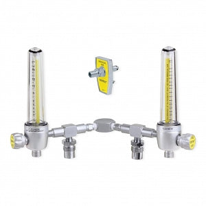 Genstar Technologies Dual-Air Aluminum Flowmeters - Aluminum Dual Air Flowmeter, 0-15 LPM, Med - FMD187A-15L-CH2P