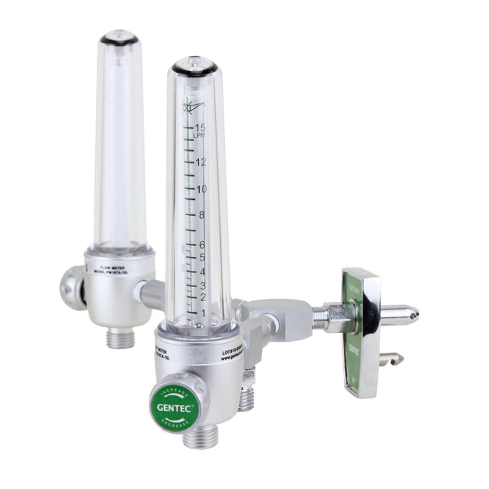 Aluminum Dual Oxygen Flowmeters