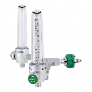 Genstar Technologies Aluminum Dual Oxygen Flowmeters - Aluminum Dual Oxygen Flowmeter, 0-15 LPM, with 2 Power Take Off, Ohio Back Adapter - FMD197A-15L-OH2P