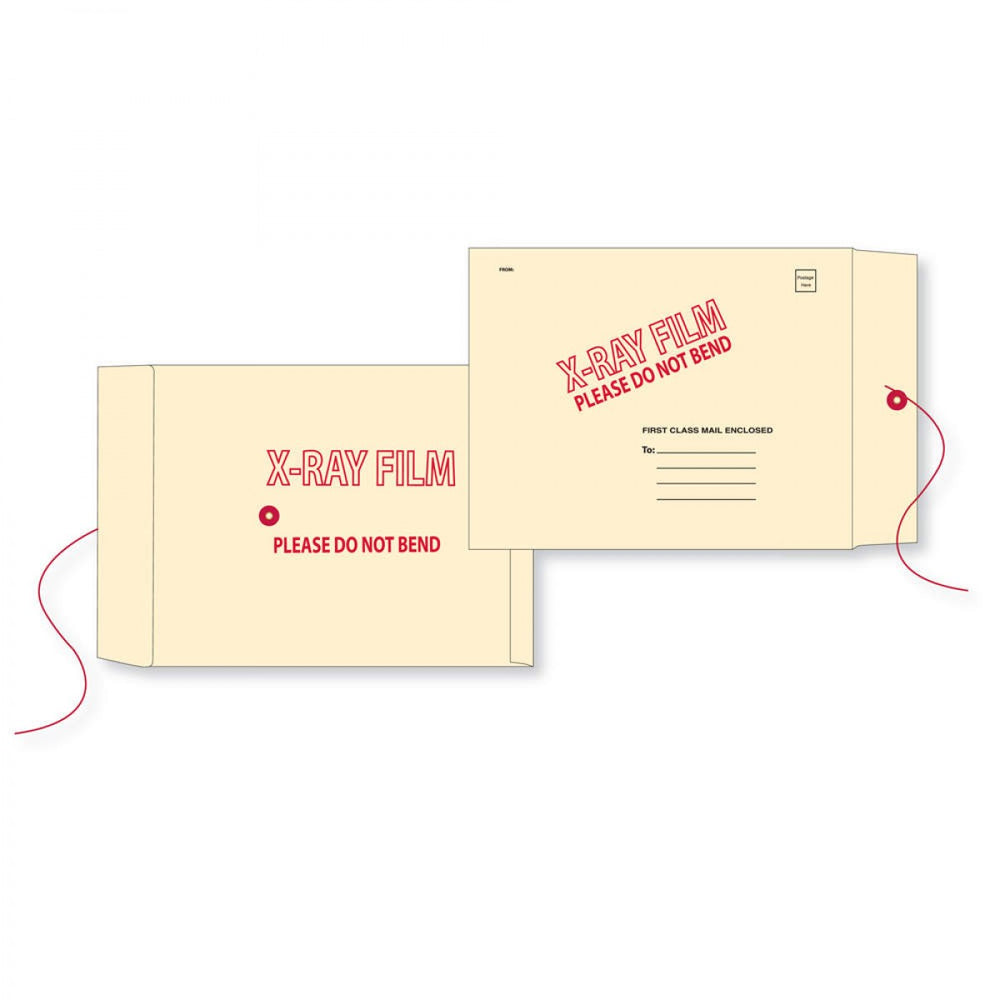 X-Ray Film Mailer String & Button Open End W/ Red And Black Print Material: 11Pt Manila Dimensions: 11" X 13" 50 / Case