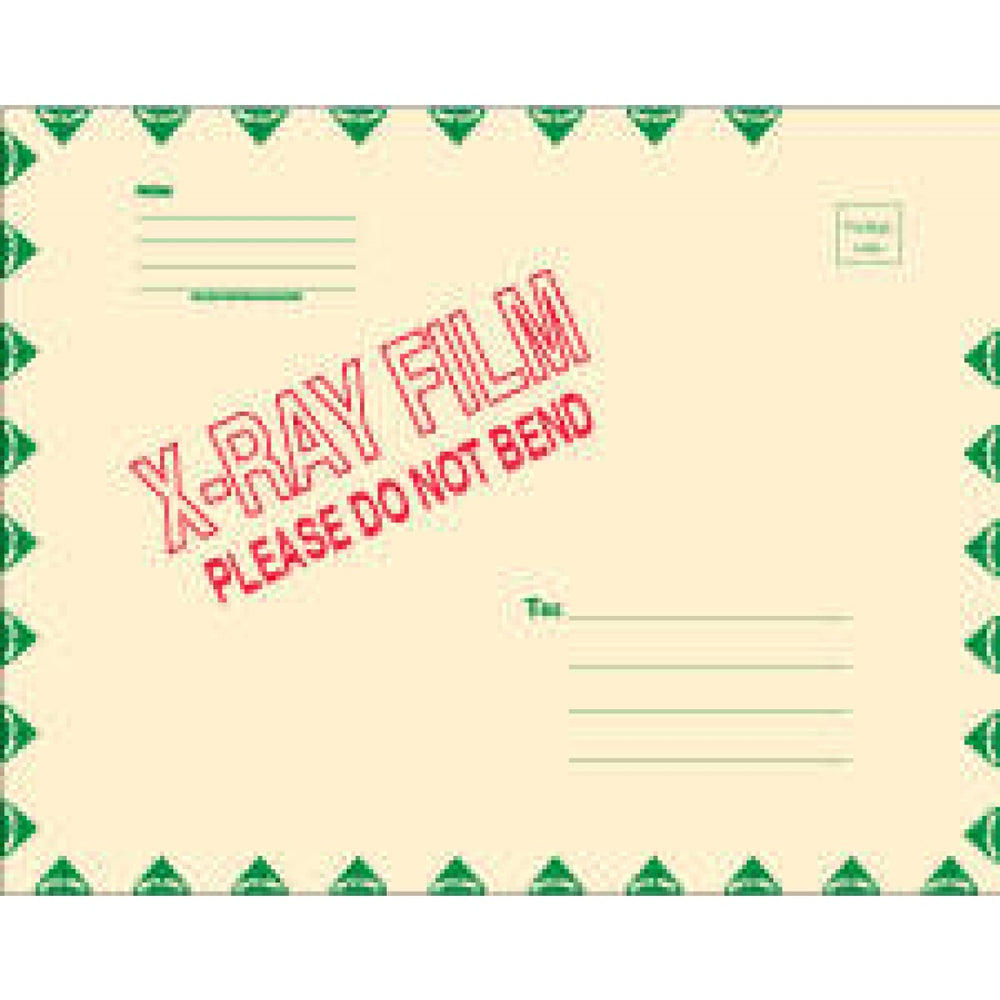 X-Ray Film Mailer Self-Sealing Open End W/ Green Diamond Border Material: 11Pt Manila Dimensions: 15" X 18" 50 / Case