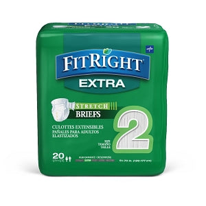 Medline FitRight Extra-Stretch Briefs - FitRight Extra-Stretch Adult Incontinence Briefs, Size L / XL, for Waist Size 51"-70" - FRSE2