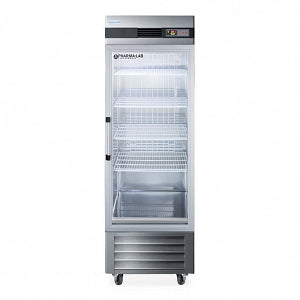 Accucold Upright One-Door Lab Refrigerators - Accucold Medical-Laboratory Refrigerator with Glass Door and 4 Wheel Casters (2 Locking), 23 cu. ft. - ARG23ML