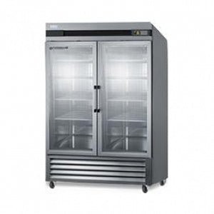 Accucold Upright Two-Door Lab Refrigerators - Accucold Medical-Laboratory Refrigerator with 2 Glass Doors and 4 Wheel Casters (2 Locking), 49 cu. ft. - ARG49ML