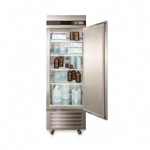 Accucold Upright One-Door Lab Refrigerators - Accucold Medical-Laboratory Refrigerator with Solid Door and 4 Wheel Casters (2 Locking), 23 cu. ft. - ARS23ML