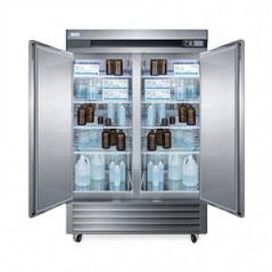 Accucold Upright Two-Door Lab Refrigerators - Accucold Medical-Laboratory Refrigerator with 2 Solid Doors and 4 Wheel Casters (2 Locking), 49 cu. ft. - ARS49ML