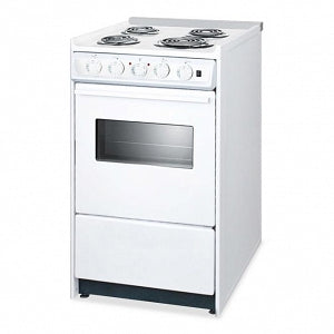 Summit 20" Wide Electric Coil-Top Ranges - Electric Coil-Top Range with Porcelain Top, Slide-In Style, White Cabinet and Door, Door Window, 20" W x 36" H - WEM110RW