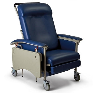 Medline ComfortEZ 3-Position Recliners - CAL 133 Compliant ComfortEZ 3-Position Recliner, No Tray, Blueridge, Extra-Wide - FURN10300BLC