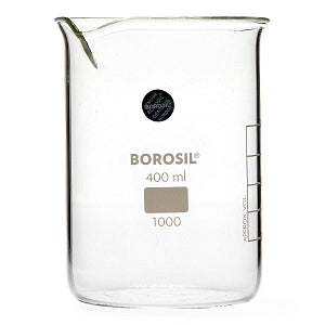 Foxx Life Sciences Borosil Griffin Low Form Beakers with Spout - Borosil Griffin Low Form Beaker with Spout, 400 mL - 1000D23