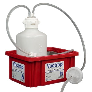 Foxx Life Sciences Vactrap Vacuum Trap Systems - Vactrap Vacuum Trap System, 2L HDPE Bottle, Red Bin, 1/4" Inner Dia. Tubing - 302-2001-FLS