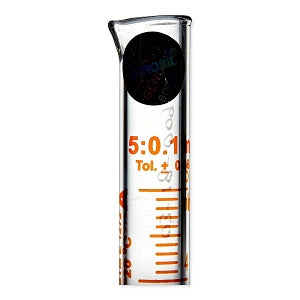 Foxx Life Sciences Borosil Graduated Measuring Cylinders - Borosil Graduated Measuring Cylinder with Hexagonal Base, USP Class A, 5 mL, 5/Case - 3026005A