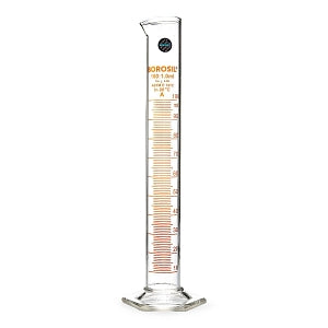 Foxx Life Sciences Borosil Graduated Measuring Cylinders - Borosil Graduated Measuring Cylinder with Hexagonal Base, USP Class A, 100 mL, 5/Case - 3026016A