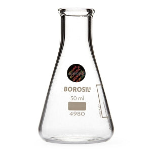 Foxx Life Sciences Borosil Narrow Mouth Erlenmeyer Flasks - Borosil Narrow Mouth Graduated Conical Erlenmeyer Flask, 50 mL - 4980012