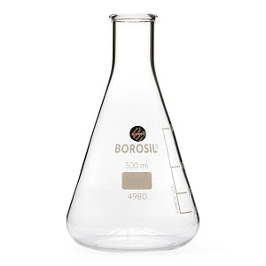 Foxx Life Sciences Borosil Narrow Mouth Erlenmeyer Flasks - Borosil Narrow Mouth Graduated Conical Erlenmeyer Flask, 500 mL - 4980024