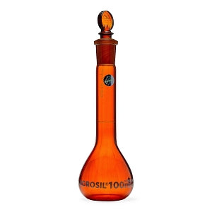 Foxx Life Sciences Borosil Amber Wide Neck Volumetric Flasks - Borosil Amber Wide Neck Volumetric Flask with I / C Stopper, 100 mL - 5657016A