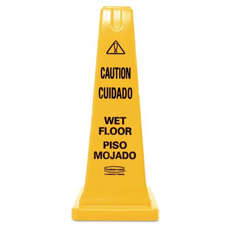 Cone Floor Sign Bilingual "Safety