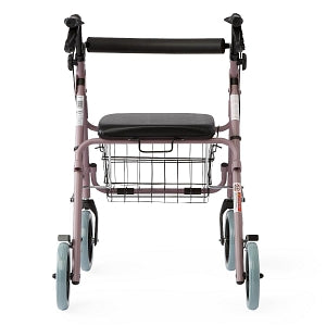 Medline Guardian Deluxe Rollators with 8" Wheels - Guardian Rollator, Deluxe, Aluminum, Rose - G07887R