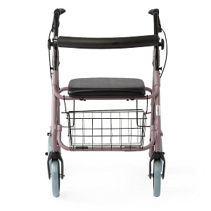 Medline Guardian Deluxe Rollators with 8" Wheels - Guardian Rollator, Deluxe, Aluminum, Rose - G07887R