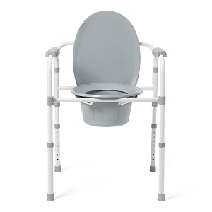 Medline Steel Elongated Bedside Commode - COMMODE, 3-IN-1, STEEL, ELONGATED - G1-200LX4