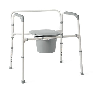 Medline Steel Bariatric Commode - COMMODE, ELONGATED, 24IN WIDE, 650 LB CAP - G1-201LBX1