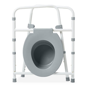 Medline 3-in-1 Folding Commodes - 3-in-1 Folding Steel Commode, 350 lb. Weight Capacity, Elongated - G1-202ELX4