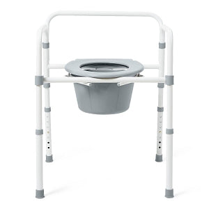 Medline 3-in-1 Folding Commodes - 3-in-1 Folding Steel Commode, 350 lb. Weight Capacity, Economy - G1-202EX4