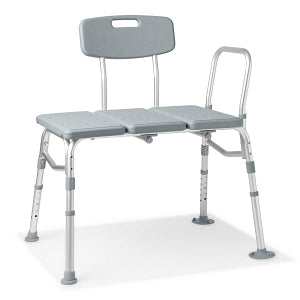 Medline Transfer Bench with Back - Knockdown Transfer Bench, 400 lb. Weight Capacity - G3-100KBX2