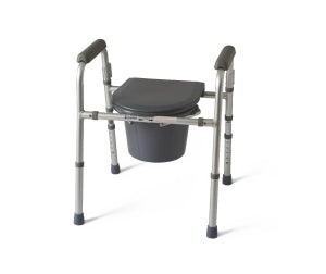 Medline 3-in-1 Folding Commodes - 3-in-1 Folding Aluminum Commode, 250 lb. Weight Capacity - G30210-4F