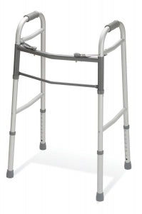 Medline Two-Button Folding Walkers without Wheels - Guardian Two-Button Adult Walker, Folding, Palm Release, EZ-Care - G30755P