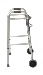 Medline Guardian Two-Button Folding Walkers with 5" Wheels - Guardian Adult Walker, 5" Wheels - G30757W