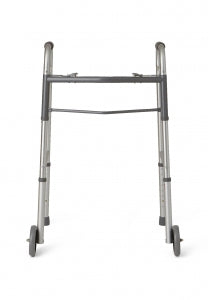 Medline Guardian Two-Button Folding Walkers with 5" Wheels - Guardian Adult Walker, 5" Wheels - G30757W