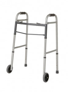 Medline Guardian Two-Button Folding Walkers with 5" Wheels - Guardian Adult Walker, 5" Wheels - G30757W