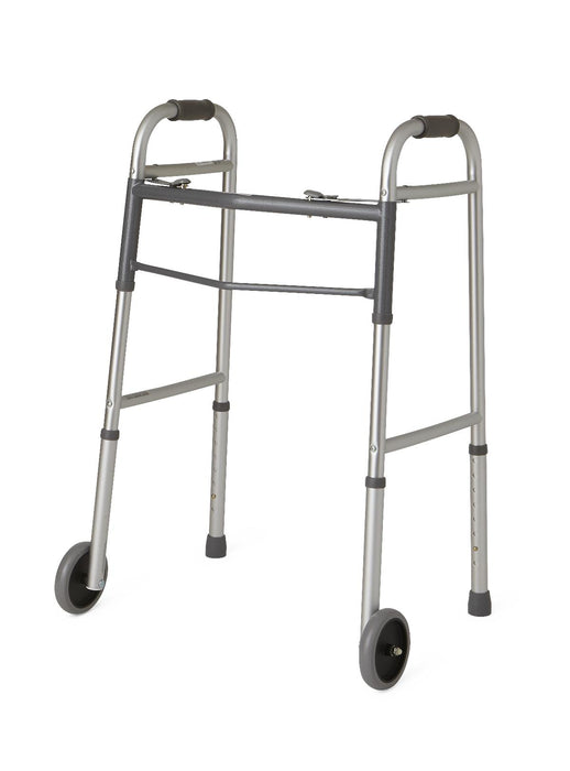 Guardian Two-Button Folding Walkers with 5" Wheels