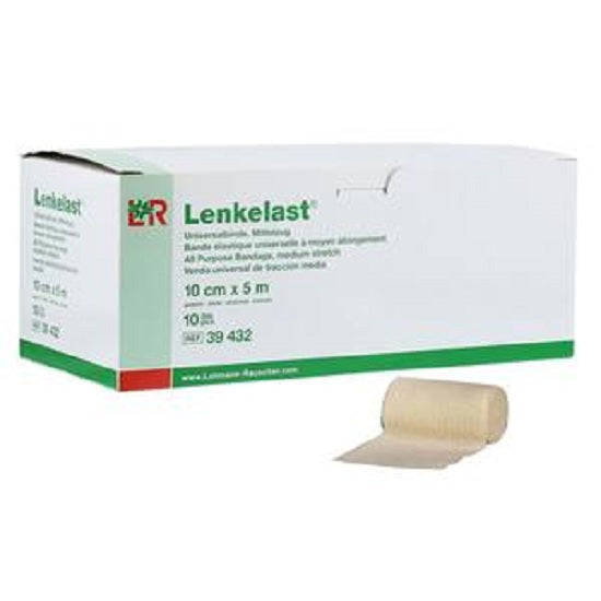 Lohmann & Rauscher Lenkelast Stretch Bandage, All Purpose, Medium, 10cm x 5m - 12 Per Box