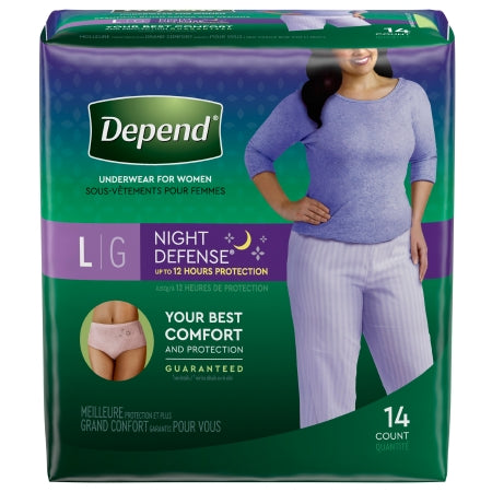 Kimberly-Clark Depend Night Defense Underwear for Women - UNDERWEAR, NIGHT DEFENSE, LARGE - 51702