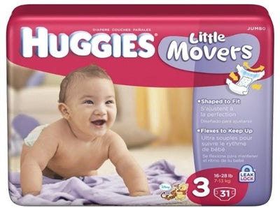 Kimberly-Clark Huggies Little Movers Diapers - Huggies Little Movers Diapers, Slip-On Giga 6 - 37395