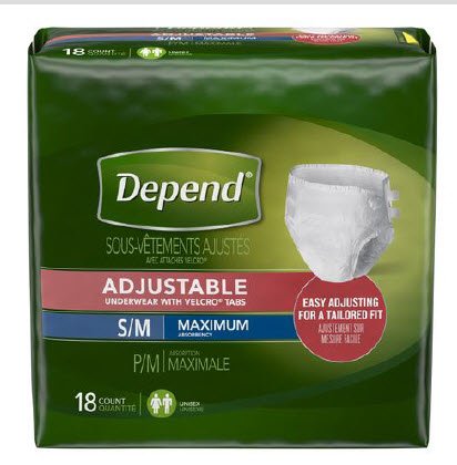 Kimberly-Clark Depend Adjustable Underwear - Depend Adjustable Underwear, Max Absorbency, Size S / M - 49174