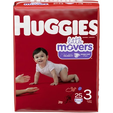 Kimberly-Clark Huggies Little Movers Diapers - DIAPER, LITTLE MOVERS, STEP 3, JUMBO PK - 49678