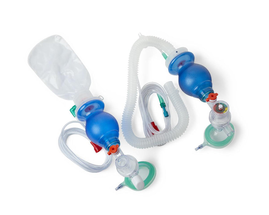 Medline Infant Manual Resuscitators - Infant Manual Resuscitator with Size 1 Pre-Inflated Mask, Bag Reservoir, PEEP Valve, Manometer and 7' Oxygen Tube - CPRM3312PM1